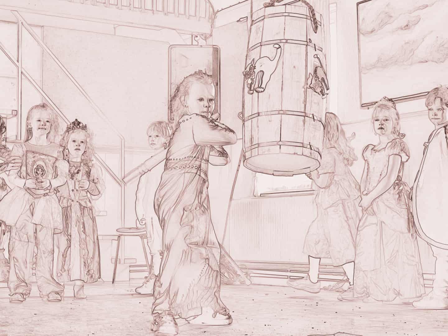 Billede af fastelavn i Åbyskov Forsamlingshus