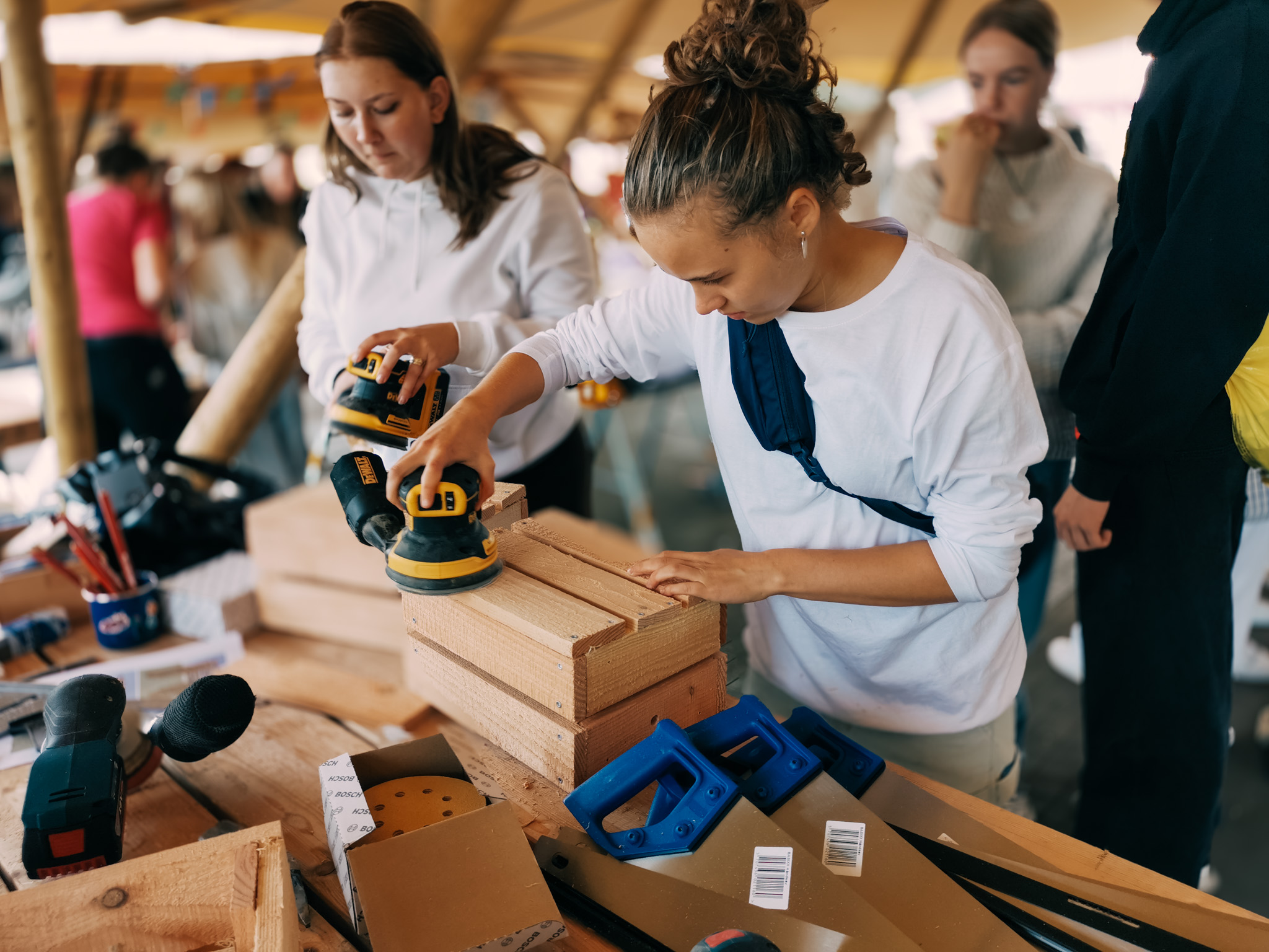 Log ladies byggeworkshop, lejer på Frederiksø i Svendborg