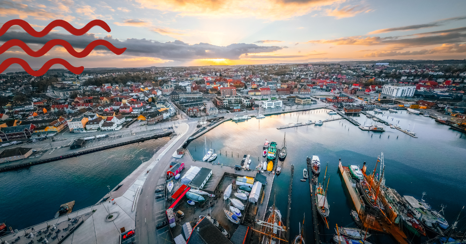 Svendborg Havn set fra luften