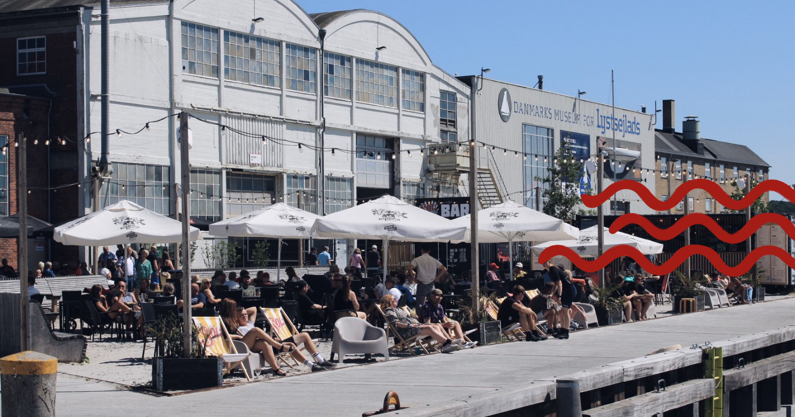 Strandbaren på Frederiksø, Svendborg, Sommer ved Sundet