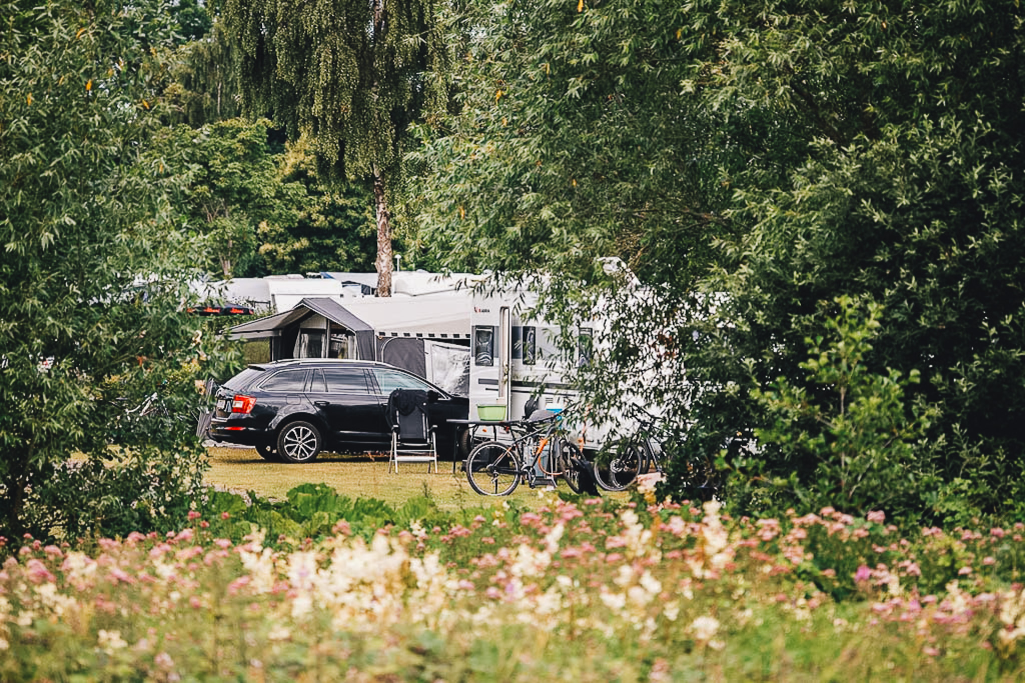 First Camp Bøsøre Strand, Campingplads, Sommer ved Sundet
