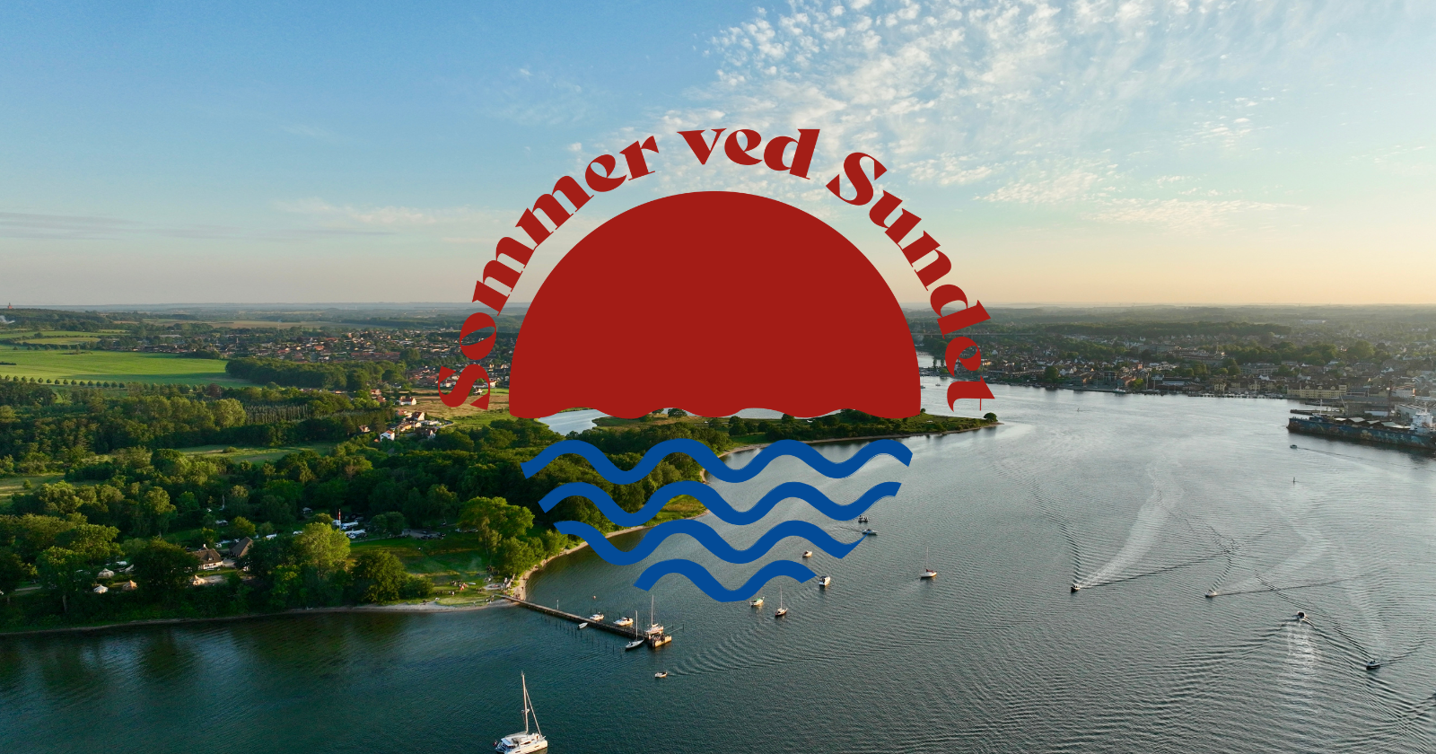 Sommer ved Sundet, dronebillede, Svendborg