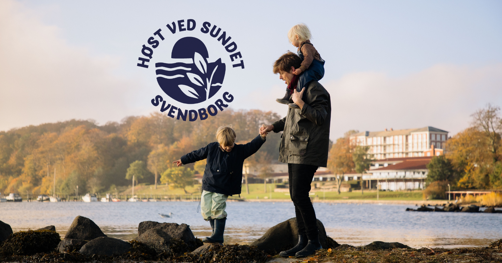 familier, børn, efterår, strand, svendborg