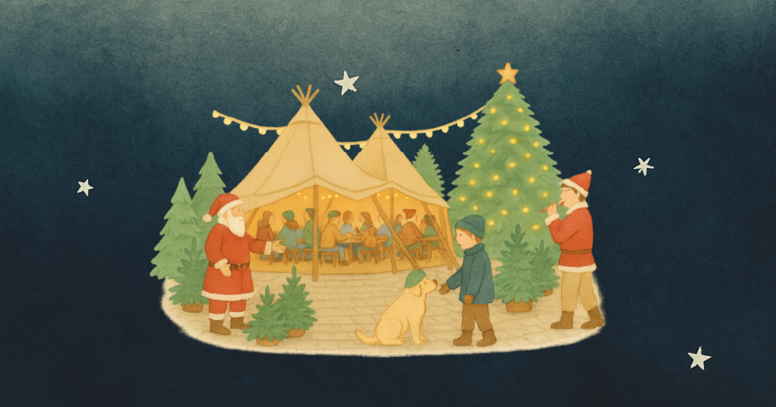 Jul på Torvet illustration, Svendborg Torv