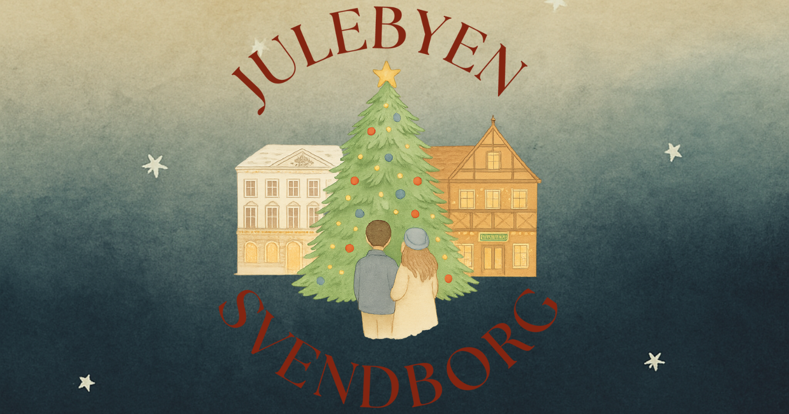 jul illustration juletræstænding