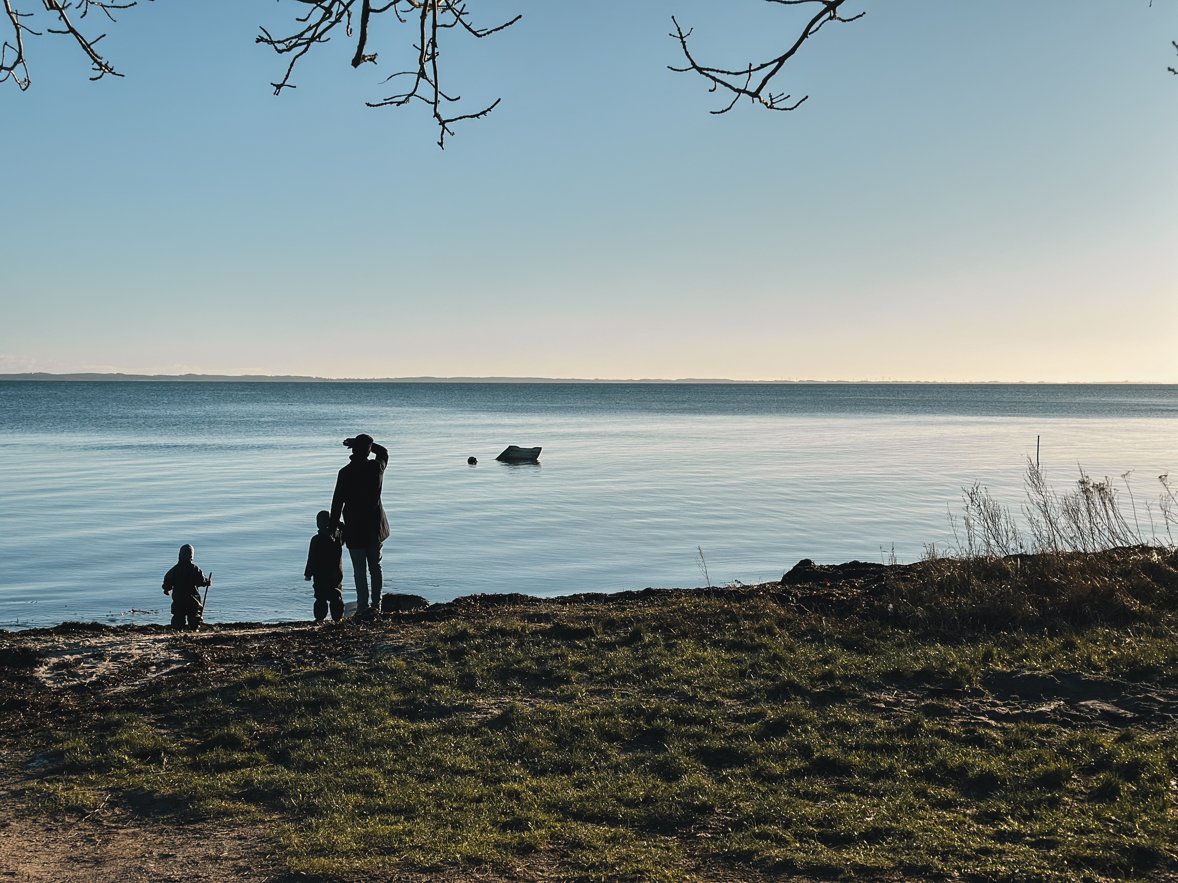 vinter, vand, strand børn